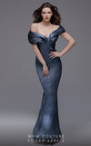 MNM Couture 2729: Elegant off-the-shoulder pleated organza evening dress with sweetheart neckline and column silhouette. Perfect for a mother of the bride. | Couture Shop LA