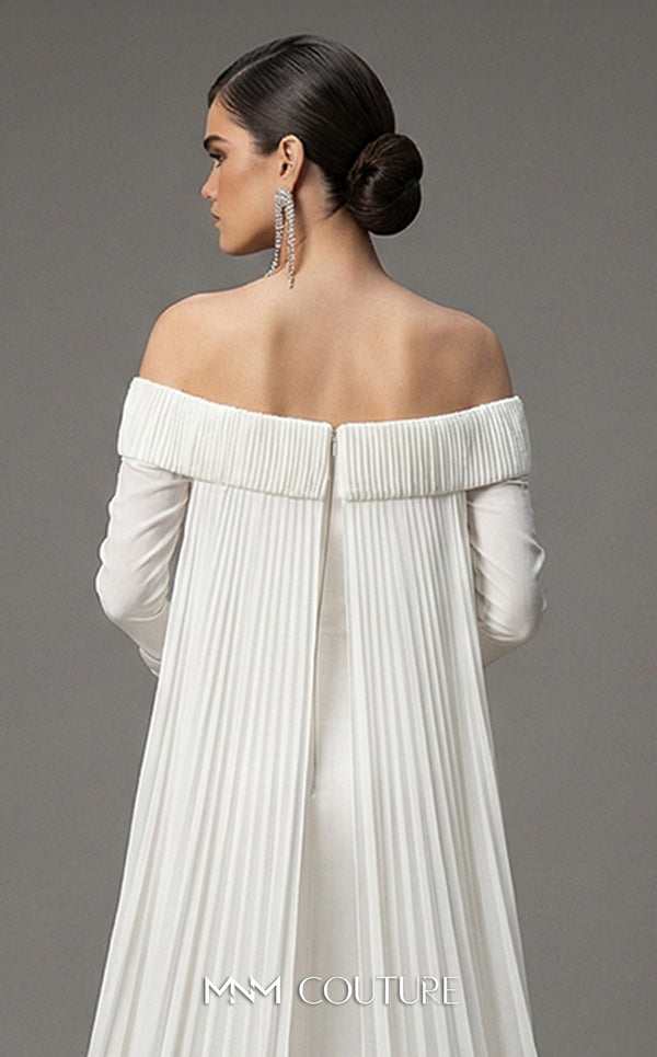 MNM Couture 2793: off-shouldered gown with shifon and draped bust. | Couture Shop LA