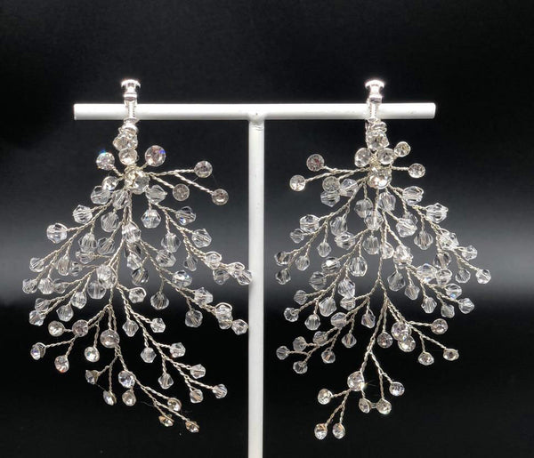 AUE286-A handmade silver earrings adorned with zircon stones offer timeless beauty| Couture Shop LA
