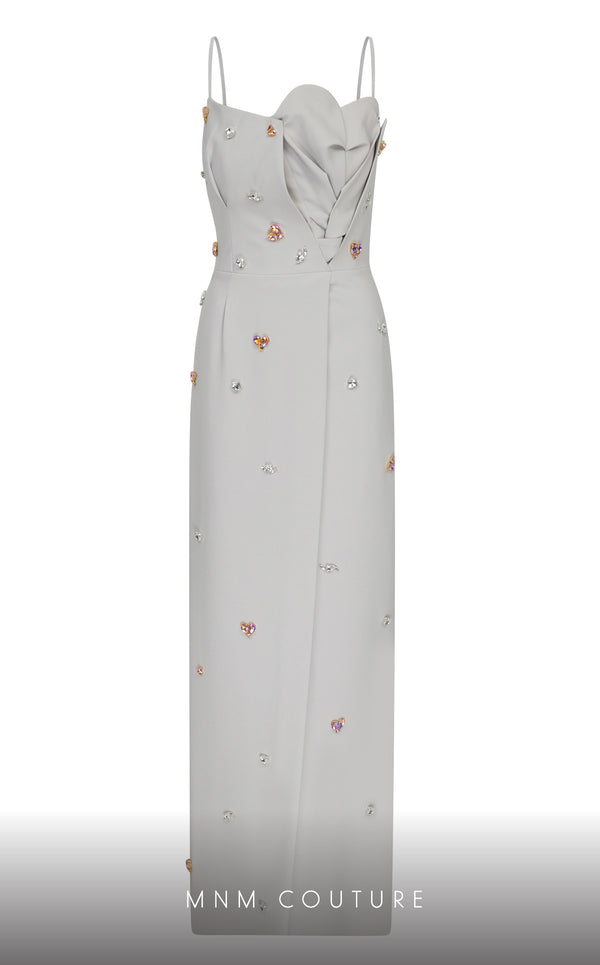 MNM Couture E0039 crepe dress with corset and pencil skirt. | Couture Shop LA