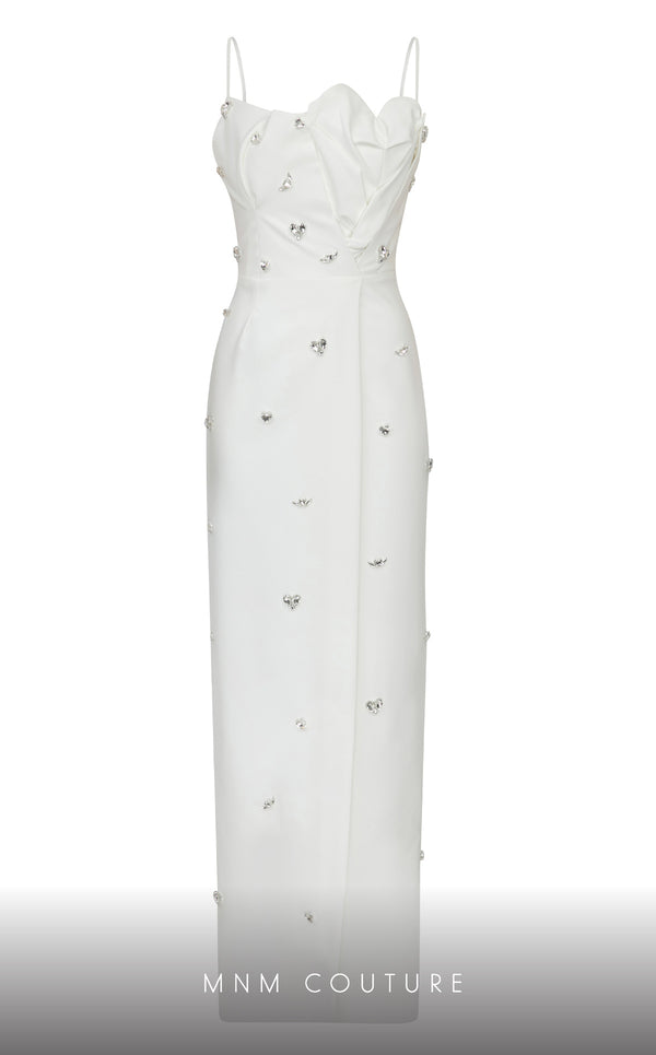 MNM Couture E0039 crepe dress with corset and pencil skirt. | Couture Shop LA