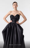 MNM Couture G1921 black organza evening gown with heart-shaped neckline and dramatic puffy design. | Couture Shop LA