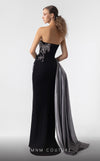 MNM Couture G1938 black and silver gown with ribbed lam� and crystal detailing. | Couture Shop LA