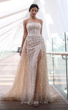 MNM Couture K4126 mesh embroidered column dress with sequins and beads. | Couture Shop LA