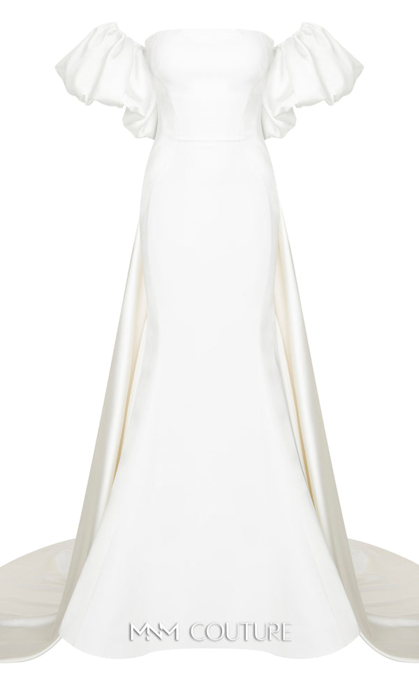 MNM Couture N0526A strapless mermaid gown with off-shoulder sleeves. | Couture Shop LA