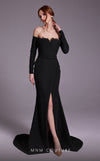 MNM Couture N0541 off-shoulder gown with corset and slit. | Couture Shop LA