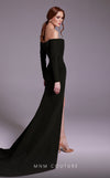 MNM Couture N0541 off-shoulder gown with corset and slit. | Couture Shop LA