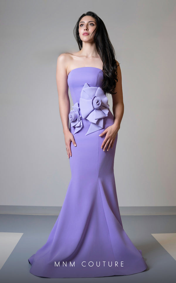 MNM Couture V07456 sleeveless mermaid gown with floral details. | Couture Shop LA