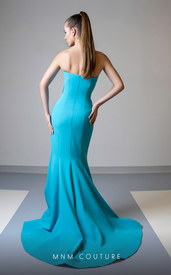 MNM Couture V07456 sleeveless mermaid gown with floral details. | Couture Shop LA