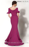 MNM Couture 2144A evening gown with off-shoulder ruffles, slimming bodice, and elegant mermaid hem.| Couture Shop LA