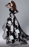 MNM Couture 2715 : A Dramatic High-Low A-Line Gown with Sheer Embossed Print