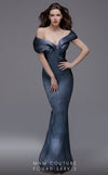 MNM Couture 2729: Elegant off-the-shoulder pleated organza evening dress with sweetheart neckline and column silhouette. Perfect for a mother of the bride. | Couture Shop LA