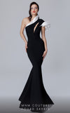 MNM Couture 2736: One-shoulder beaded mermaid evening gown with elegant train and fitted silhouette | Couture Shop LA