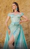 MNM Couture 2743 : Mikado Sweetheart Gown with Pleated Overskirt Charm