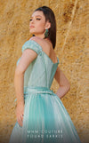 MNM Couture 2743 : Mikado Sweetheart Gown with Pleated Overskirt Charm