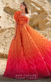 One-shoulder satin ball gown with pleated detailing and a glamorous floor-length skirt.