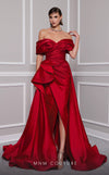 MNM Couture 2747A strapless broquard gown with flared skirt and tail. | Couture Shop LA