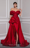 MNM Couture 2747A strapless broquard gown with flared skirt and tail. | Couture Shop LA