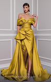 MNM Couture 2747A strapless broquard gown with flared skirt and tail. | Couture Shop LA