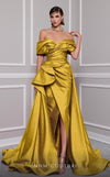 MNM Couture 2747A strapless broquard gown with flared skirt and tail. | Couture Shop LA