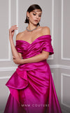 MNM Couture 2747A strapless broquard gown with flared skirt and tail. | Couture Shop LA