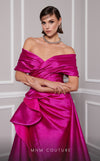 MNM Couture 2747A strapless broquard gown with flared skirt and tail. | Couture Shop LA