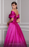 MNM Couture 2747A strapless broquard gown with flared skirt and tail. | Couture Shop LA