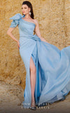 MNM Couture 2754 : Draped One-Shoulder Gown with Ruffle Drama