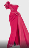 MNM Couture 2754 : Draped One-Shoulder Gown with Ruffle Drama