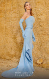 MNM Couture 2755: Strapless fitted mermaid gown with cascading ruffles and sleek train. | Couture Shop LA