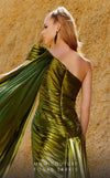 MNM Couture 2761 : Metallic Lycra Gown with Waist Pleating and Sophistication