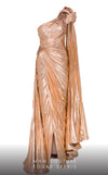 MNM Couture 2761 : Metallic Lycra Gown with Waist Pleating and Sophistication