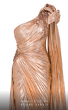 MNM Couture 2761 : Metallic Lycra Gown with Waist Pleating and Sophistication