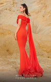 MNM Couture 2769 : Fit-and-Flare Off-the-Shoulder Gown with Ruched Detailing