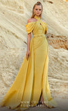 MNM Couture 2776 : Off-The-Shoulder Crepe Gown with Halter-Back Design