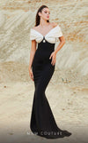 MNM Couture 2781 : Strapless Ruched Column Gown with Dramatic Train