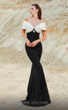 MNM Couture 2781 : Strapless Ruched Column Gown with Dramatic Train