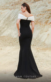 MNM Couture 2781 : Strapless Ruched Column Gown with Dramatic Train