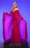 MNM Couture 2793: off-shouldered gown with shifon and draped bust. | Couture Shop LA