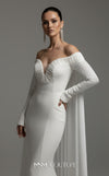 MNM Couture 2793: off-shouldered gown with shifon and draped bust. | Couture Shop LA