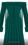 MNM Couture 2793: off-shouldered gown with shifon and draped bust. | Couture Shop LA