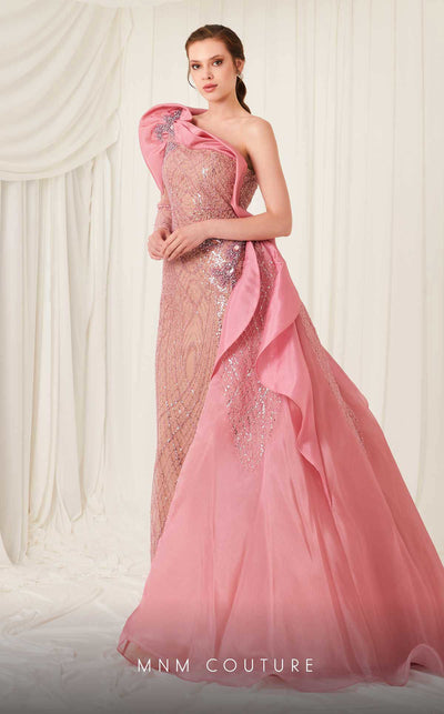 MNM Couture 2794: off-shouldered shifon gown with draped mermaid cut. | Couture Shop LA