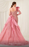 MNM Couture 2794: off-shouldered shifon gown with draped mermaid cut. | Couture Shop LA