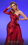 MNM Couture 2794: off-shouldered shifon gown with draped mermaid cut. | Couture Shop LA