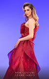 MNM Couture 2794: off-shouldered shifon gown with draped mermaid cut. | Couture Shop LA