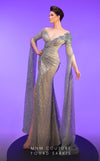 MNM Couture 2795 off-shouldered gown with embroidered Roman skirt.