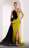 MNM Couture 2796: heart-shaped organza gown with Roman slit. | Couture Shop LA