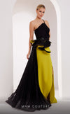 MNM Couture 2796: heart-shaped organza gown with Roman slit. | Couture Shop LA