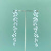 A21-E39 silver earrings with brilliant rhinestones and bold design| Couture Shop LA