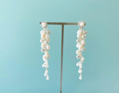 AUE364 pearl earrings with floral-inspired elegance| Couture Shop LA